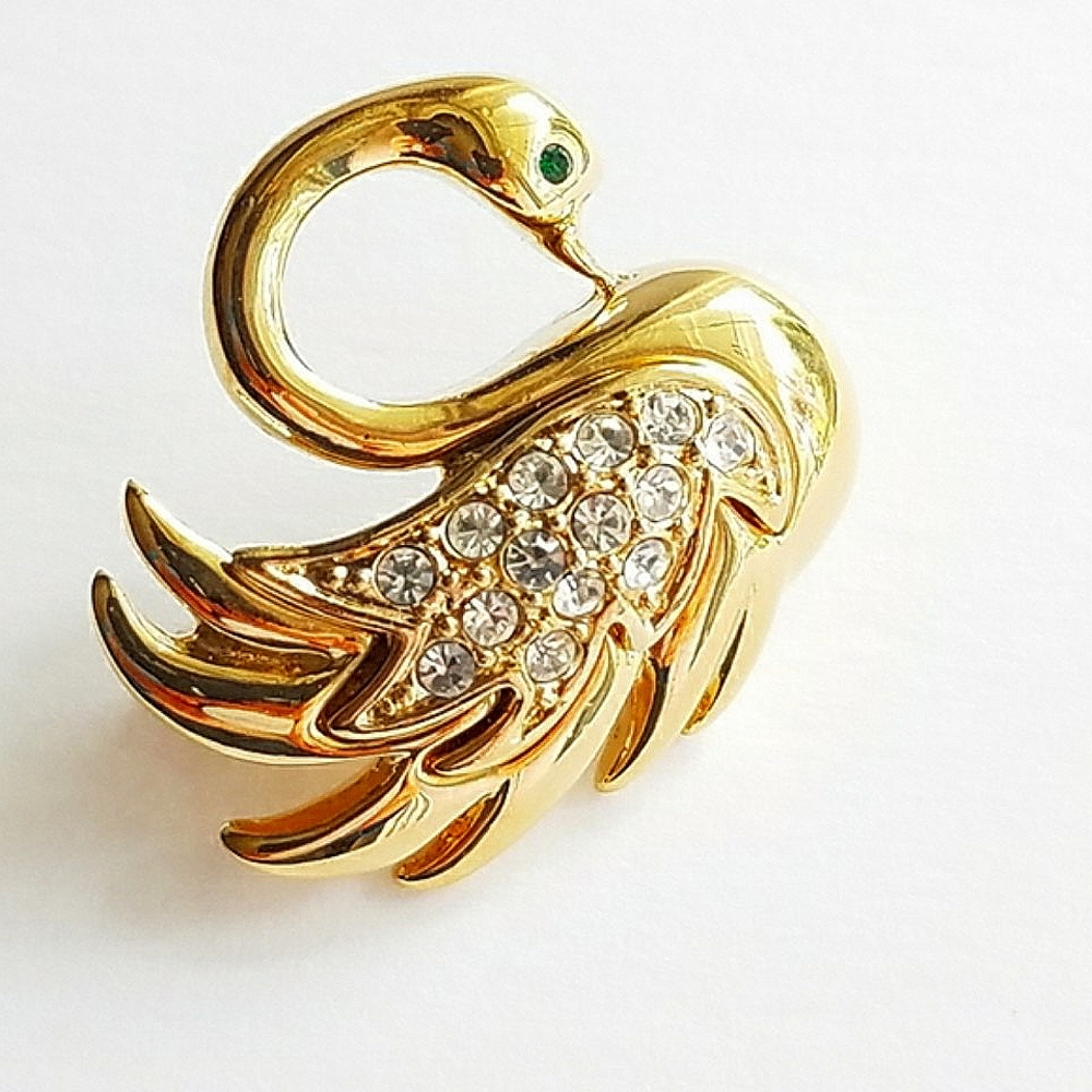 Swan Pin Brooch Vintage